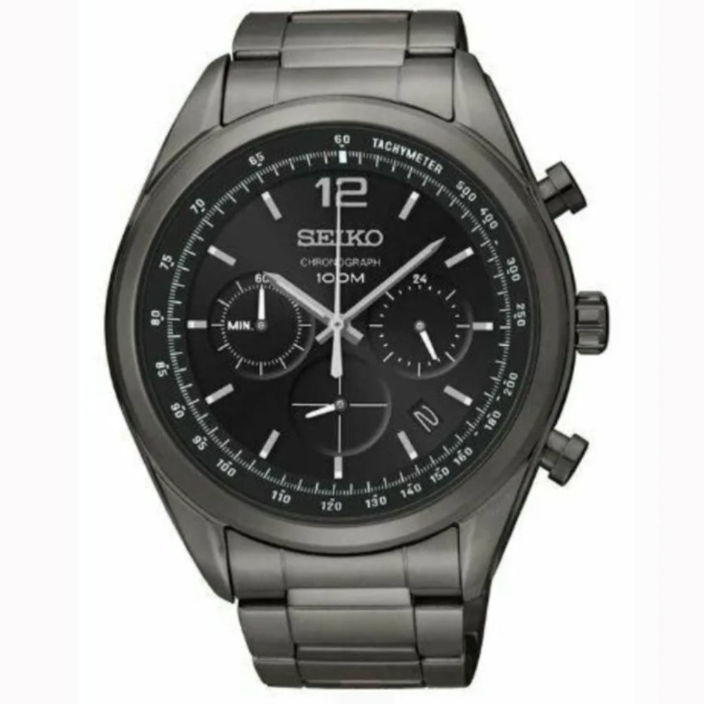 Seiko Chrono Black 100m Watch